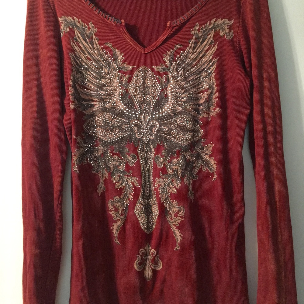 Women’s Vocal Biker Shirt, Bling, Size Large